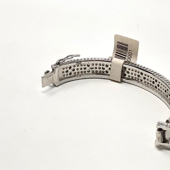 18K Gold OverLay 925KSterling SilverWithCZBracelet - Picture 3 of 4